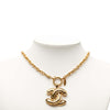 Secondhand Chanel CC Gold Plated Quilted Pendant Necklace