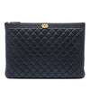 Chanel Large Quilted Caviar Boy O Case Clutch Secondhand