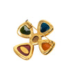 Chanel CC Gold Plated Multicolored Gripoix Brooch Secondhand