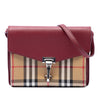 Burberry Small Leather and House Check Canvas Derby Macken Crossbody Secondhand