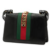 Gucci Small Calfskin Web Sylvie Satchel Secondhand