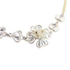 Chanel CC Gold and Silver Plated Crystals Heart and Clover Charm Pendant Necklace Secondhand
