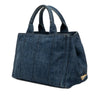 Secondhand Prada Small Denim Canapa Logo Satchel
