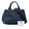 Prada Small Denim Canapa Logo Tote Secondhand