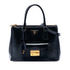 Prada Saffiano Vernice Galleria Double Zip Front Pocket Satchel Secondhand