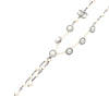 Secondhand Chanel CC Stainless Steel Faux Pearl and Rhinestone Station Necklace