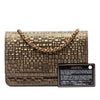 Chanel CC Embossed Metallic Lambskin Wallet on Chain Secondhand