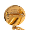 Chanel CC Gold Plated Quilted Flap Bag Medallion Brooch Secondhand