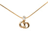 Dior Gold Plated Strass CD Logo Pendant Necklace Secondhand