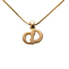 Dior Gold Plated Strass CD Logo Pendant Necklace Secondhand