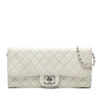 Chanel CC Quilted Lambskin East West Single Flap Secondhand