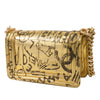 Chanel Small Croc Embossed Leather Graffiti Cocodile Boy Flap Secondhand