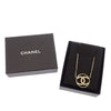 Chanel CC Gold Plated Strass Round Pendant Necklace Secondhand