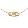 Chanel CC Gold Plated Strass Round Pendant Necklace Secondhand