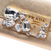 Prada Saffiano Lux Crystal Embellished Continental Wallet Secondhand