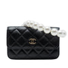 Chanel Quilted Calfskin Maxi Pearls Clutch With Chain Secondhand