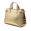 Burberry Medium Metallic Leather and House Check Banner Satchel Secondhand