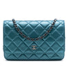 Chanel CC Quilted Metallic Lambskin Wallet On Chain Secondhand