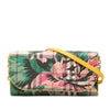 Burberry Haymarket Check Floral Coated Canvas and Leather Izzy Wallet on Chain Secondhand