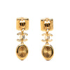 Chanel CC Gold Plated Faux Pearl and Resin Drop Clip On Earrings Secondhand