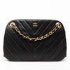 Chanel CC Chevron Quilted Lambskin Kiss Lock Shoulder Bag Secondhand