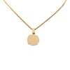 Dior Gold Plated Enamel Logo Round Pendant Necklace Secondhand