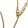 Dior Gold Plated Enamel Logo Round Pendant Necklace Secondhand