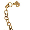Dior Gold Plated Enamel Logo Round Pendant Necklace Secondhand