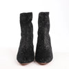 AQUAZZURA Heeled Velvet Ankle Sock Boots Tonal Baroque Tapestry in Black, Size 35.5 EU Secondhand