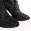 AQUAZZURA Heeled Velvet Ankle Sock Boots Tonal Baroque Tapestry in Black, Size 35.5 EU Secondhand