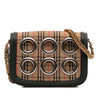 Burberry 1983 Knight Check Canvas and Smooth Calfskin Grommet Chain Crossbody Secondhand
