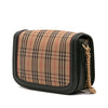 Burberry 1983 Knight Check Canvas and Smooth Calfskin Grommet Chain Crossbody Secondhand