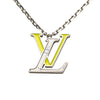 Louis Vuitton Silver Plated LV Colors Pendant Necklace Secondhand