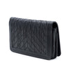 Chanel Pleated Crumpled Chevron Calfskin Boy Wallet On Chain Secondhand
