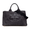 Prada Denim Canapa Logo Satchel Secondhand