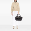 Prada Metallic Nappa Mordore Ruffle Tote Secondhand