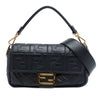 Fendi Zucca Embossed Leather Baguette Satchel Secondhand