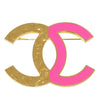 Secondhand Chanel CC Gold Plated Enamel Bicolor Pin Brooch