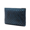 Secondhand Chanel Large Quilted Metallic Lambskin Boy O Case Clutch