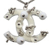 Chanel CC Brass Resin Studded Pendant Necklace Secondhand