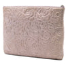 Secondhand Chanel Large CC Embossed Metallic Lambskin Camellia O Case Clutch