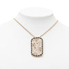Chanel CC Gold Plated Mosaic Estate Clover Star Leather Woven Chain Pendant Necklace Secondhand