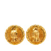 Chanel Gold Plated CC Windmill Clip On Earrings Secondhand