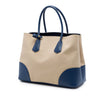 Prada Large Canapa and Saffiano Double Satchel Secondhand