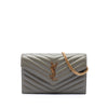 Saint Laurent Chevron Lambskin Monogram Envelope Chain Wallet Secondhand