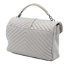 Saint Laurent Large Chevron Sheepskin Monogram College Satchel Secondhand