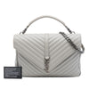 Saint Laurent Large Chevron Sheepskin Monogram College Satchel Secondhand