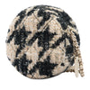 Chanel CC Quilted Tweed and Shearling Round Clutch With Chain Secondhand