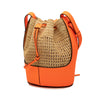 LOEWE Small Raffia and Calfskin Balloon Bucket Bag Secondhand