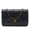 Chanel CC Embossed Lambskin Camellia Wallet On Chain Secondhand